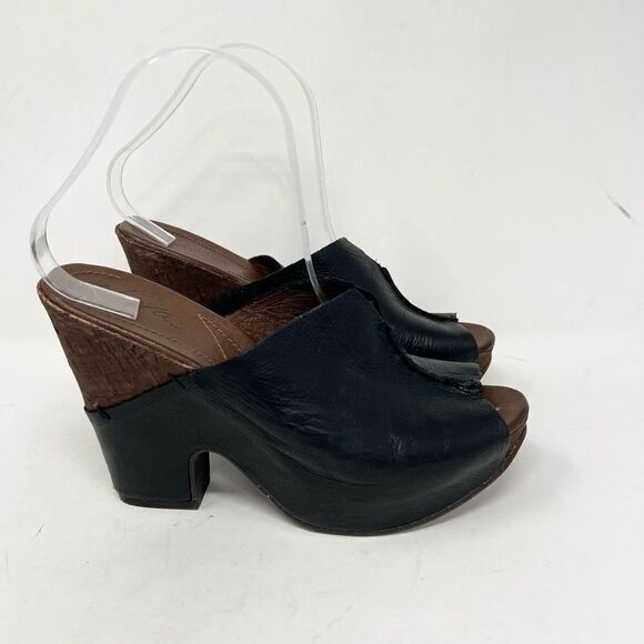 NAYA Maiya Clogs Womens 8M Slip-On Peep Toe Wedge Heel Platform Sandals - Picture 1 of 8